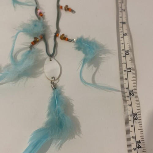 Handmade boho feather necklace like new