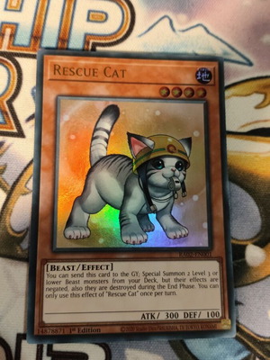 Rescue Cat Yu-Gi-Oh! card like new, ultra rare
