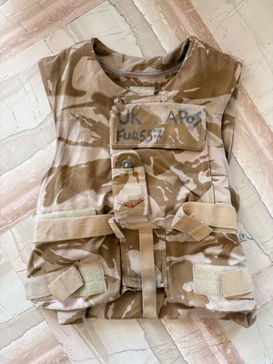 British Army Body Armour Cover used, Desert DPM camouflage