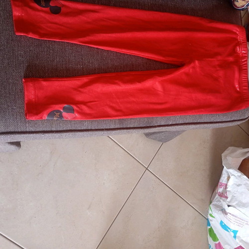 Minie elastic children's leggings new, size 4 years, red
