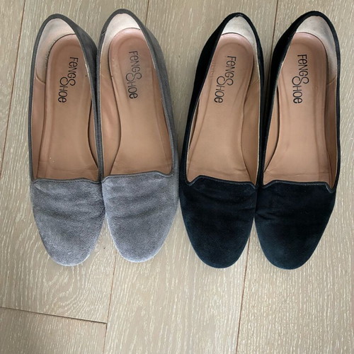 Feng Shoe used ballerinas, pack of 2 pairs, size 39, grey and black