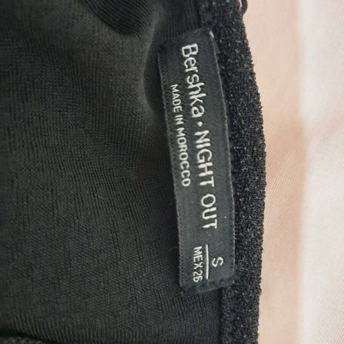 Bershka bodysuit small black shiny with fringes like new