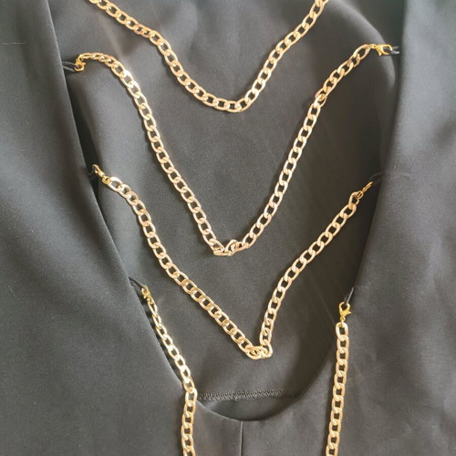 Enzzo medium dress no 38 black like new with gold chains