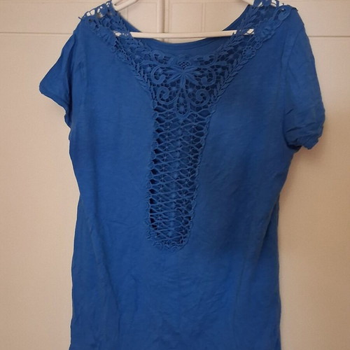 Loose blouse like new, blue with lace back design