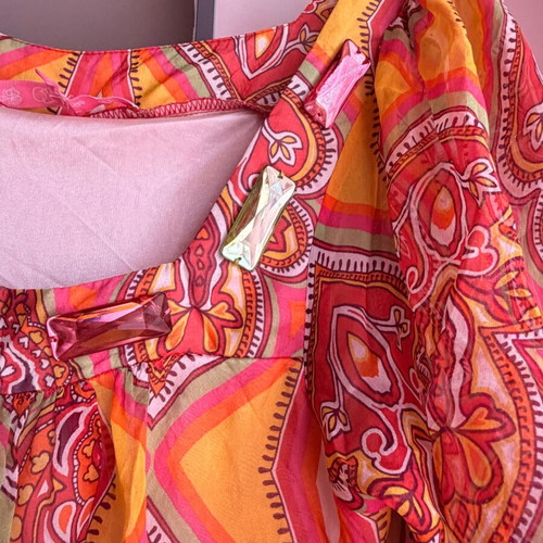 Boho dress tunic one size with ethnic print and stones, like new