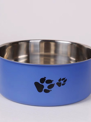 Paw Bowl Purple средна купа за куче за храна/вода нова неръждаема лилава