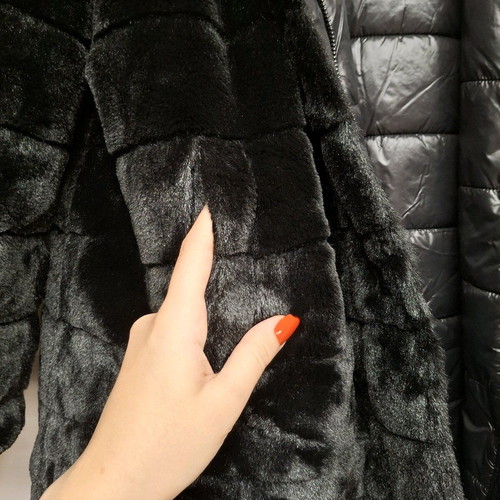 Parabita reversible fur jacket like new, black, sizes M and L