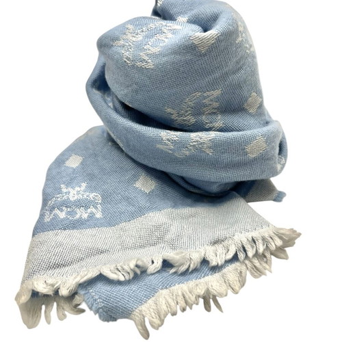 MCM baby blue wool scarf used