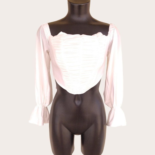 Jaded Rose white corset with long bell sleeves new, size M