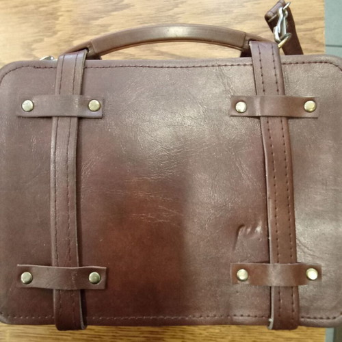 Student leather shoulder bag new, vintage style