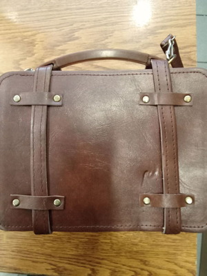 Student leather shoulder bag new, vintage style