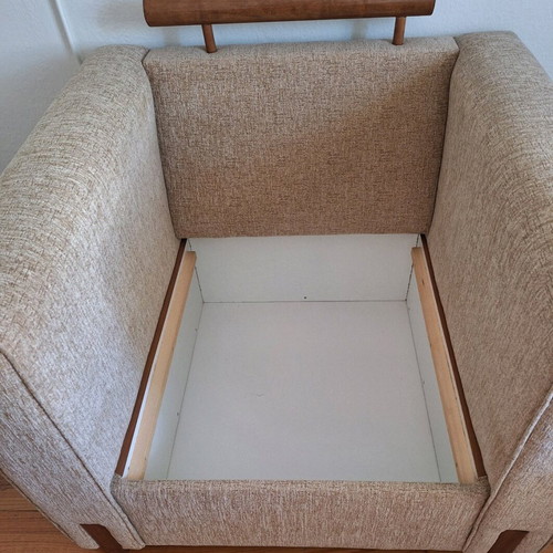 Armchair with storage space new, beige