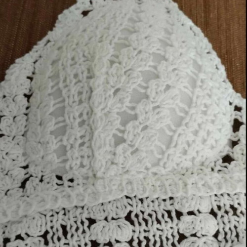 Crochet crop top boho off white new, one size