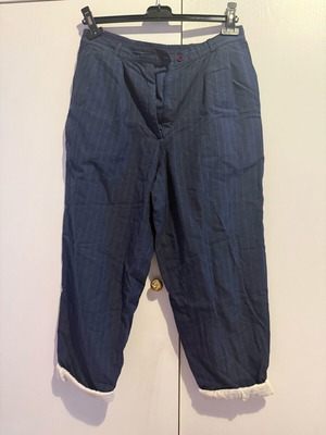 Striped pants with white trim used, size M 38 10, blue and white