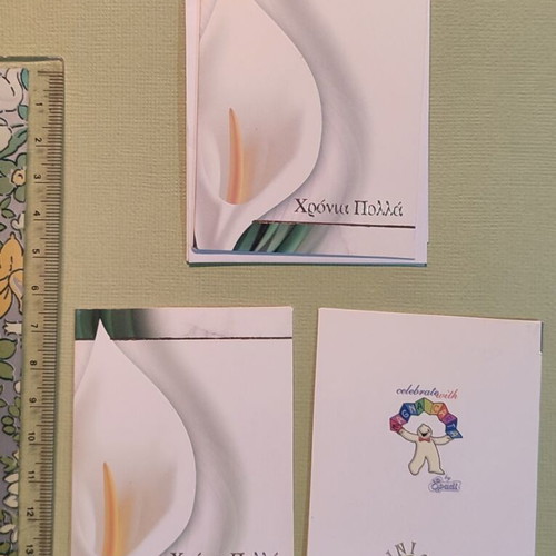Mini gold embossed greeting cards, pack of 40
