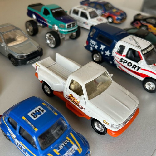 Toy cars 1/43 and 1/32 used, metallic racing and Suzuki models