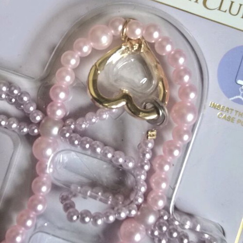 SweetHeartClub Smartphone Wristlet pink with pearls and heart new