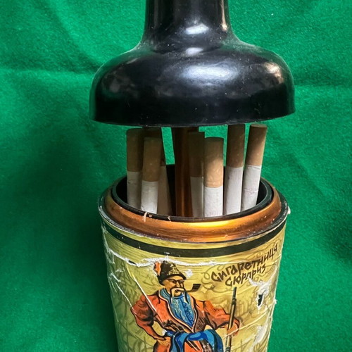 Vintage wine bottle used cigarette dispenser case