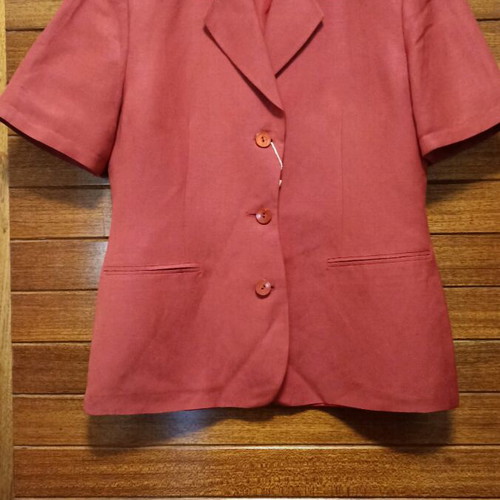 Set jacket with short skirt red coral like new, size M