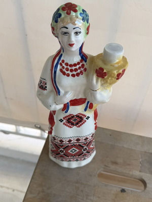 Porcelain decanter in shape of Ukrainian woman like new