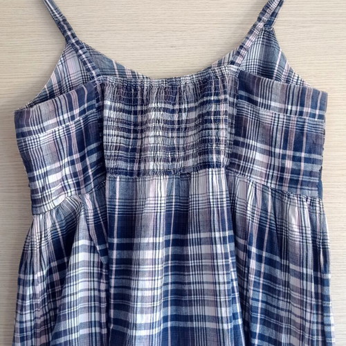 Long plaid dress with straps size Large used