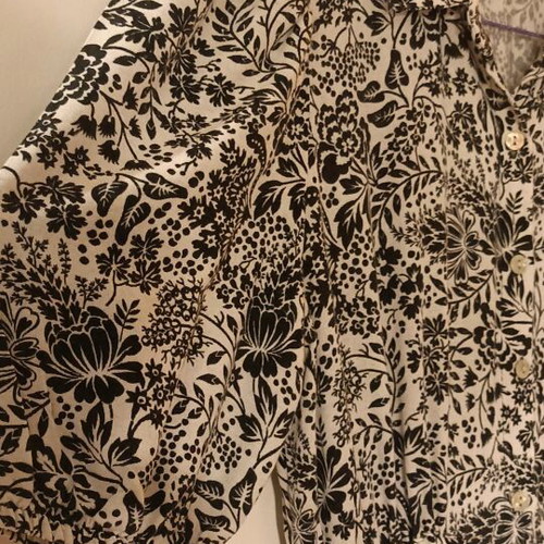 KateLondon shirt dress black and white floral midi like new