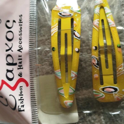 Hair clips new, pack of 8, yellow