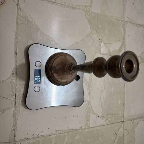 Silver candlestick used, weight 138g