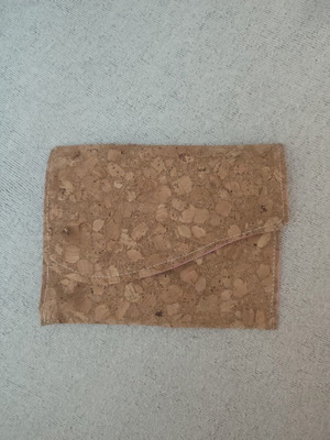 Handmade cork wallet with pink lining, like new