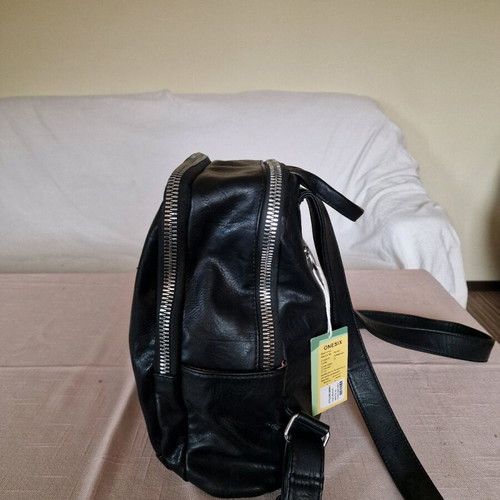 Women's backpack new eco leather black, size 30x40x5 cm