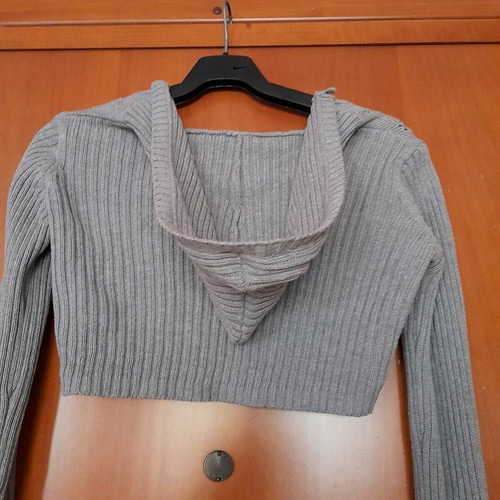 Zara bolero with hood medium, knitted, like new, gray