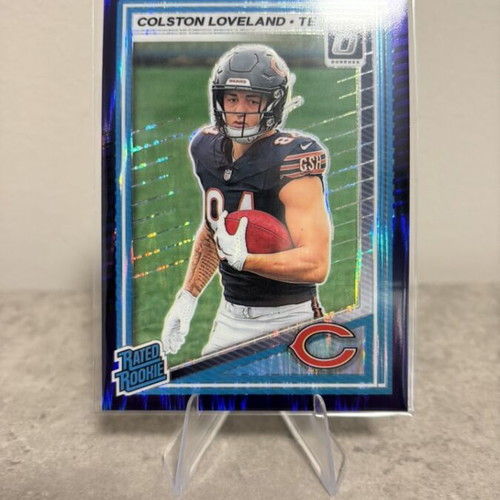 2025 Donruss Optic Colston Loveland Rated RC Blue Hyper card New