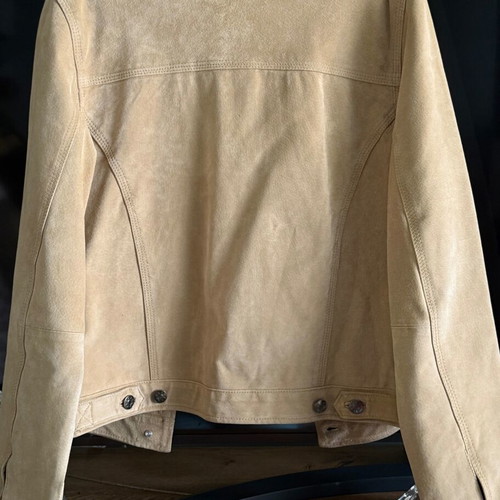 Leather jacket castor like new, beige