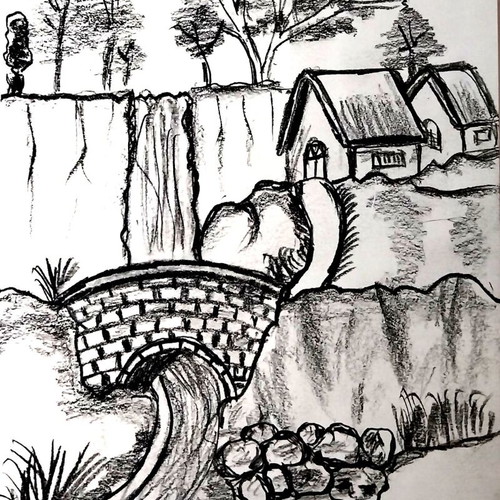 Pencil Drawing Handcrafted Gallery Edition 14x21 cm