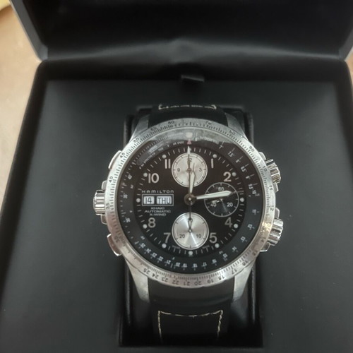 Ρολόι Hamilton Khaki X Wind μεταχειρισμένο, αυτόματο pilot style, μαύρο
