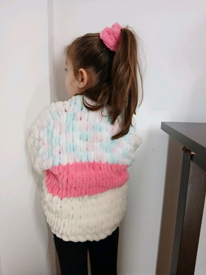 Handmade Puffy Kids Jacket new, size 104 cm