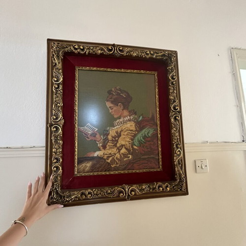Vintage embroidered frame like new