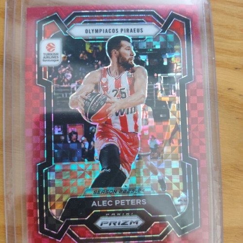 Panini Prizm Olympiacos 2023-2024 Alec Peters card like new, numbered 50/75