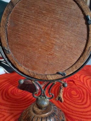Wooden carved tabletop mirror used, vintage