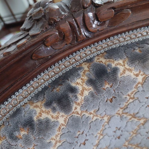 Vintage wooden armchairs set of 2 used with carved details