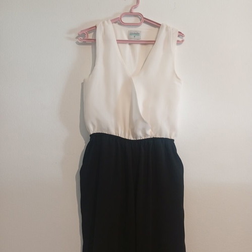 One-piece jumpsuit size small black and white new