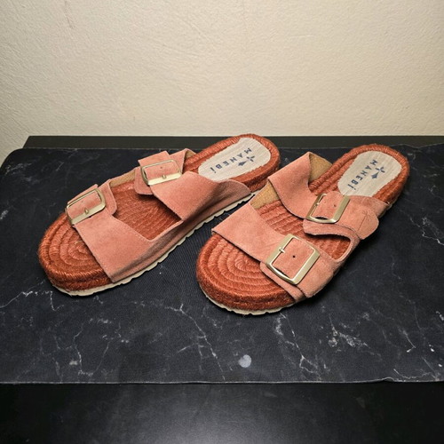 Manebi Nordic suede terracotta women's sandals like new