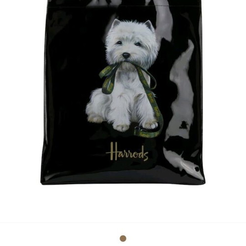 Harrods Westie bag authentic used black PVC