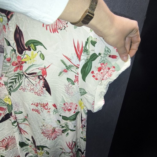 H&M Floral Viscose Tunic Dress Tropical Print Size XL-XXL Like New