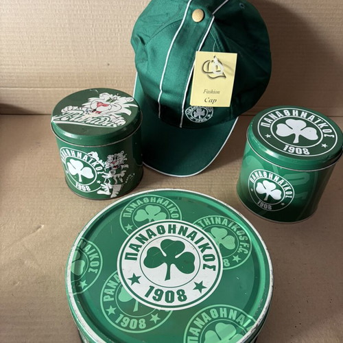 Panathinaikos 4-piece memorabilia set, cap new