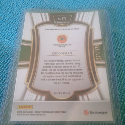 Cedi Osman Panini Euroleague Select card /125