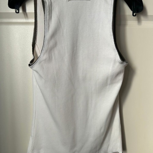AniYe By white cotton sleeveless t-shirt with olive lace size M