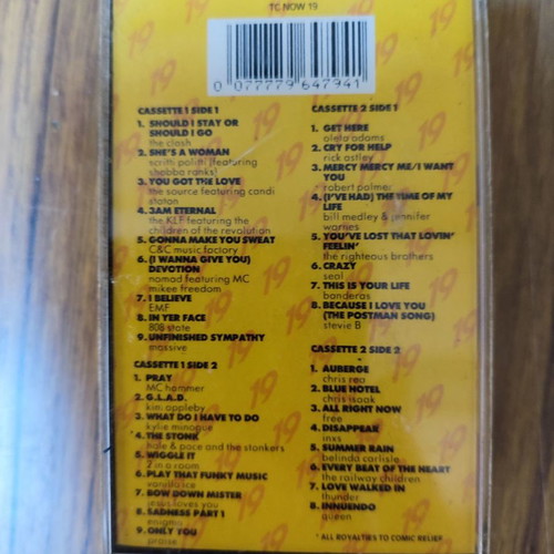 Now That's What I Call Music! 19 cassette tapes used, 2 pieces 1991