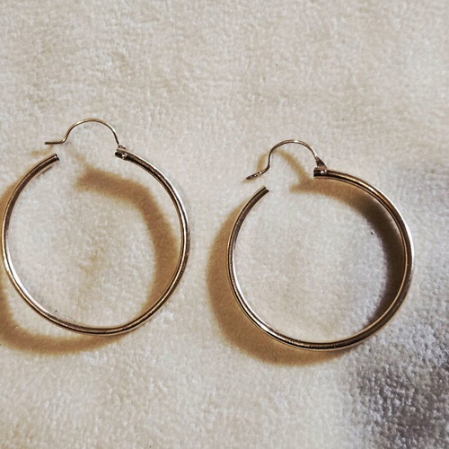Vintage 585 14K hoop earrings used, gold