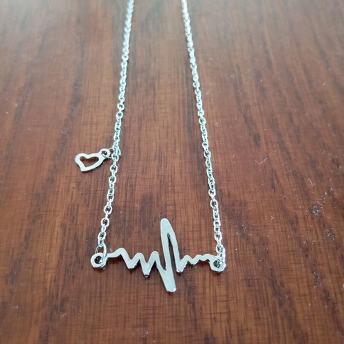 Necklace stainless steel length 23cm new, silver color